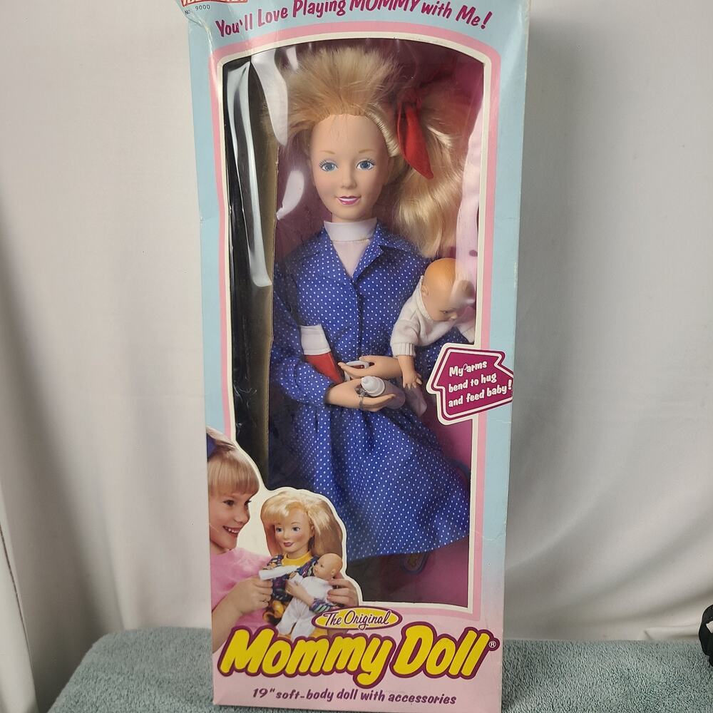 Vintage 1990 The‎ Original Mommy Doll 19" Blonde Hair With Baby Tootsie Toys